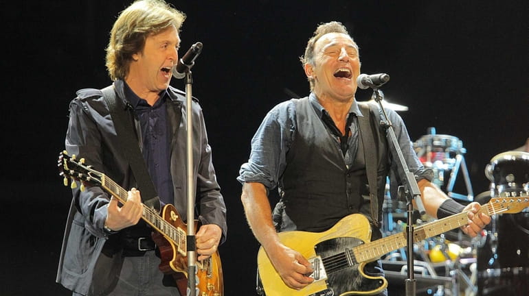 Sir Paul McCartney and Bruce Springsteen perform at the Hard...