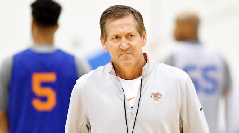 Knicks coach Jeff Hornacek during the first day of training...