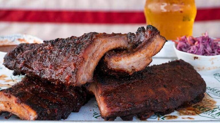 Memphis-style honey brushed baby back ribs at Green Hill Kitchen...
