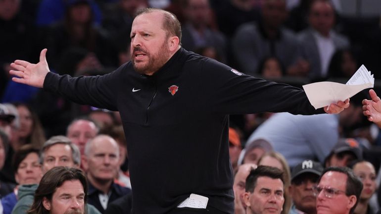 Knicks head coach Tom Thibodeau during Game 1 of an...