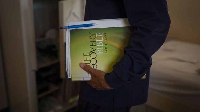 Timothy Walker, a resident at the Los Angeles Mission who...