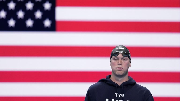 Luke Hobson, of the United States, prepares for his men's...