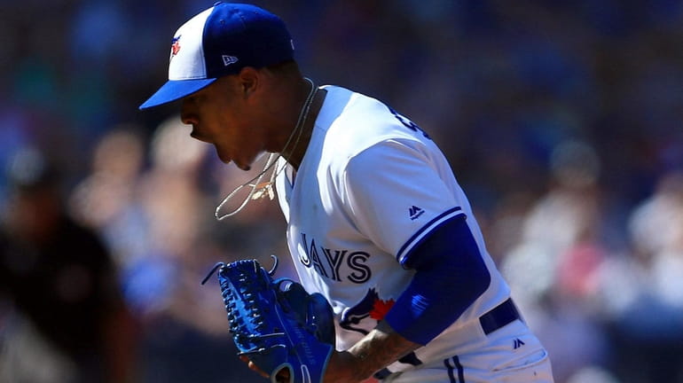 Blue Jays pitcher Marcus Stroman during a against the Yankees...