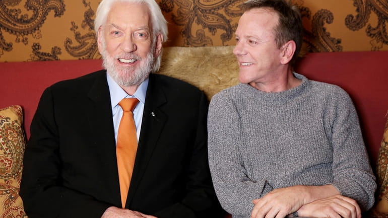 Donald Sutherland, left, and his son Kiefer Sutherland pose for...
