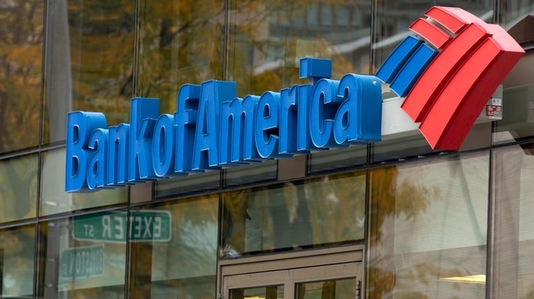 The Bank of America logo is seen on a branch...