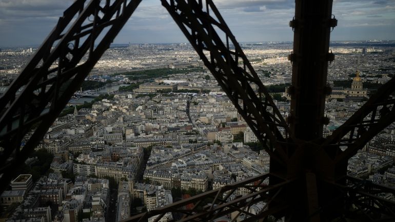 This photo shows a view from the Eiffel Tower ahead...