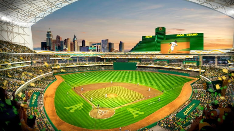 This rendering provided by the Oakland Athletics on May 26,...