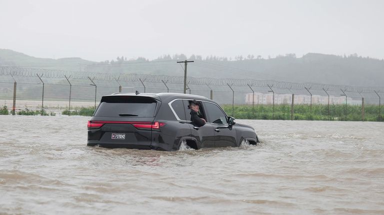 In this photo provided by the North Korean government, North...