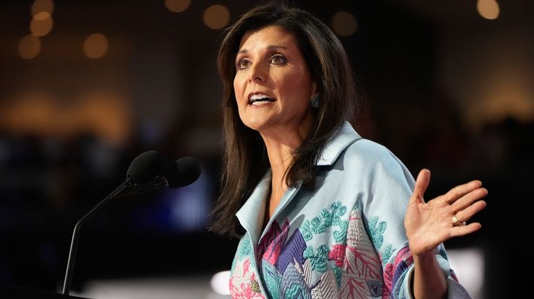 Former U.N. Ambassador Nikki Haley speaks during the Republican National...