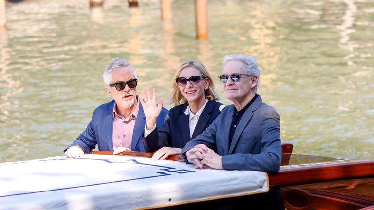 Series director Alfonso Cuaron, from left, Cate Blanchett, and Kevin...