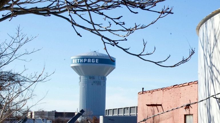 The Bethpage water tower shown on Feb. 17, 2017 in...