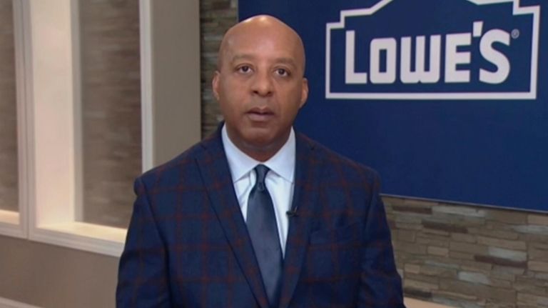 Marvin Ellison, Lowe's CEO, is interviewed by the Associated Press...