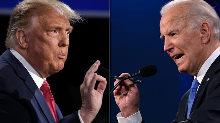 The choice between former President Donald Trump, left, and President Joe...