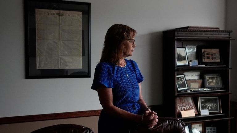 Tammy Schuey, General Manager of the Butler Eagle newspaper, pauses...