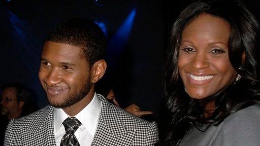 Usher Raymond and then-wife Tameka Foster at a party for...