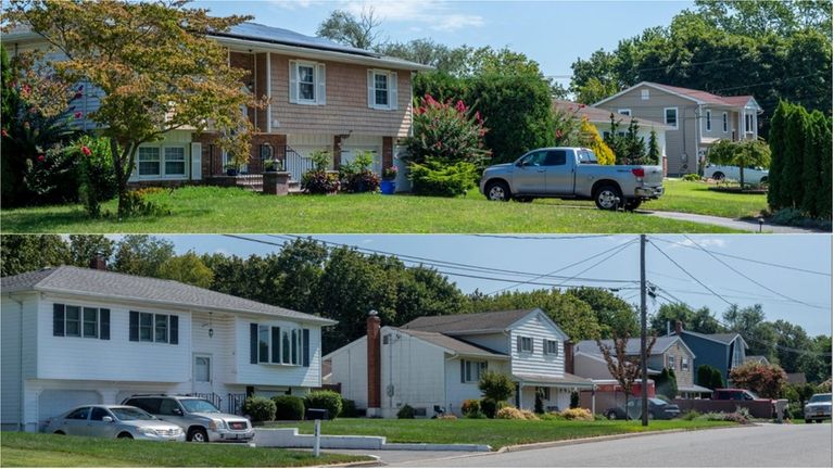 Homes along Joyce Drive, top, and Nadel Drive in Riverhead.