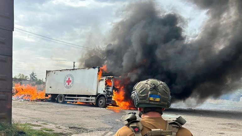 Image released by the Police of the Donetsk Region that...