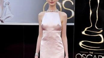 Anne Hathaway arrives at the Oscars at the Dolby Theatre...