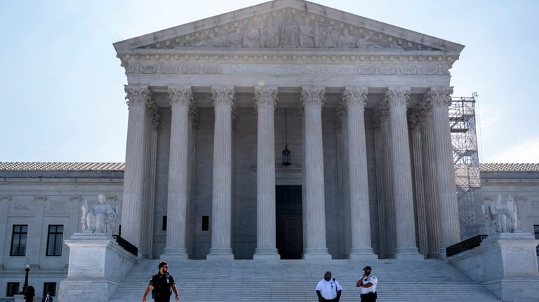 The Supreme Court building is seen on Friday, June 28,...