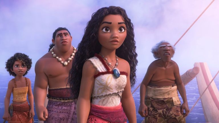 This image released by Disney shows Moana, voiced by Auli'i...