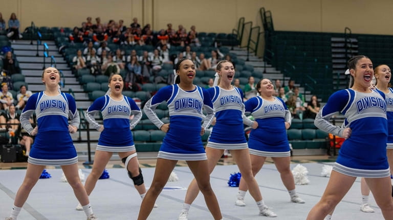 Division wins the Nassau Class B cheerleading championship at Farmingdale State College...