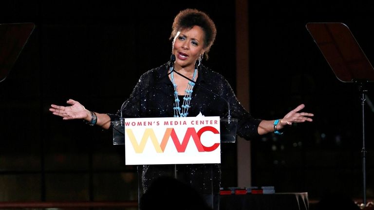 Jenkins speaks at the 2012 Women's Media Awards in Manhattan.