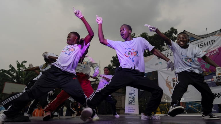 Dancers perform in Goma, Democratic Republic of the Congo, during...