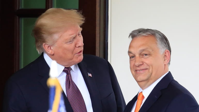 President Donald Trump welcomes Hungarian Prime Minister Viktor Orban to...