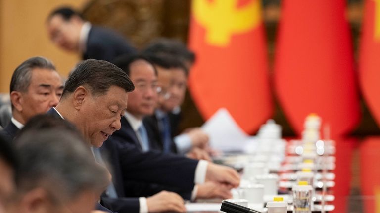 Chinese President Xi Jinping attends a meeting with Vietnam's President...