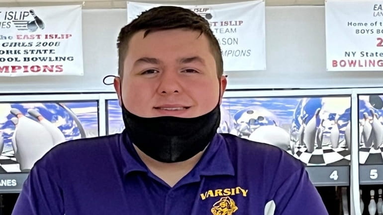 Central Islip bowler Stephen Russell.