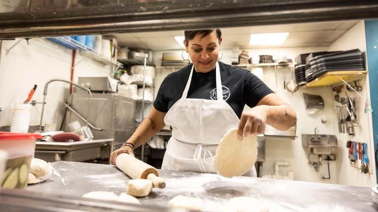 Danna Abrams, owner of Hometown Bake Shop in Centerport, on April...