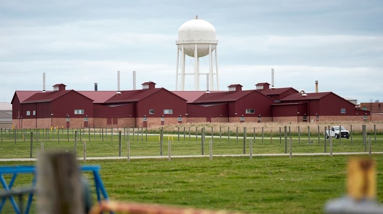 A large animal containment building is seen on the campus...