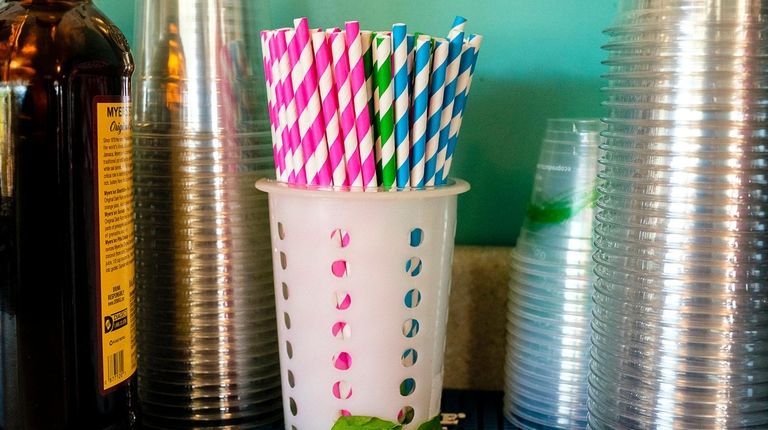 Ted's Fishing Station in Point Lookout offers colorful paper straws instead...