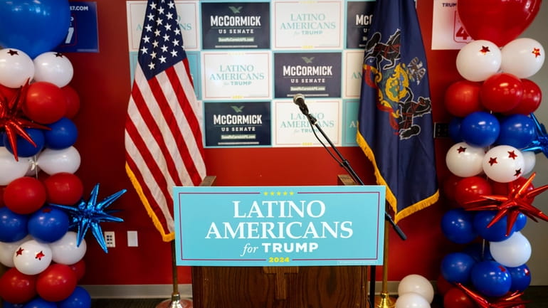 The "Latino Americans for Trump" office opens in Reading, Pa.,...