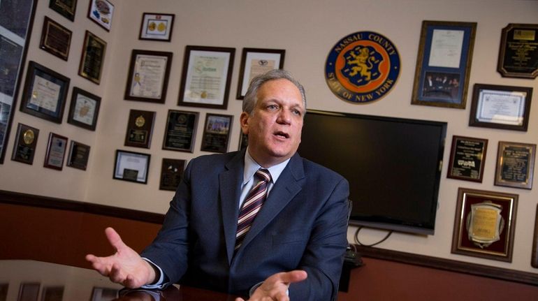 Former Nassau County Executive Edward Mangano in his Mineola office...