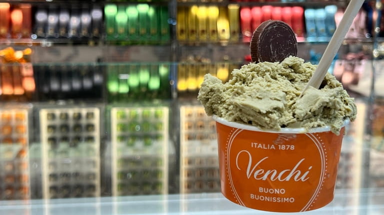Pistachio gelato at the new Venchi shop at Roosevelt Field...