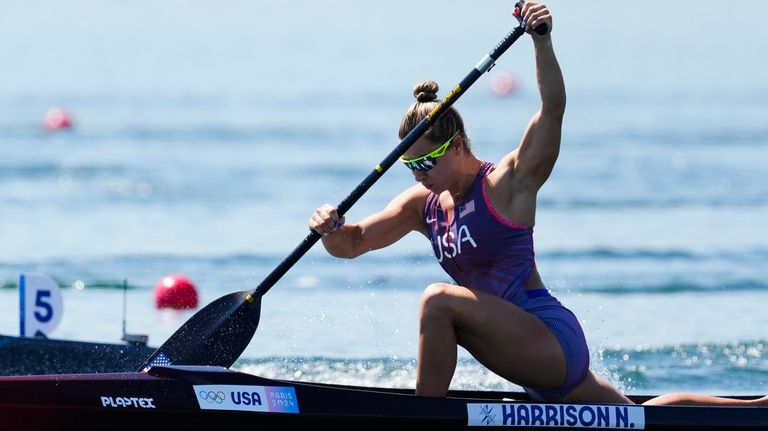 Nevin Harrison, of the United States, competes in the women's...