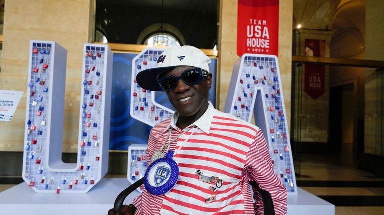 Flavor Flav poses during an interview with The Associated Press...