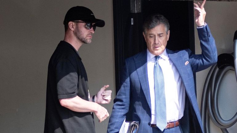 Justin Timberlake leaves his arraignment in Sag Harbor on the...