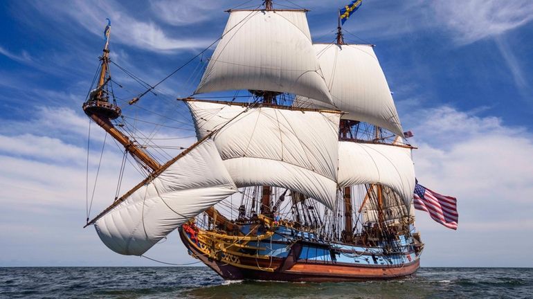 The Kalmar Nyckel tall ship visits Greenport for public sails...