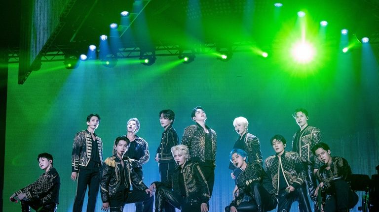 SEVENTEEN performs at The Kia Forum in 2022 in Inglewood,...