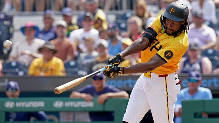 Pittsburgh Pirates' Oneil Cruz hits a home run during the...