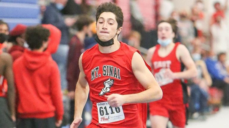 Mt. Sinai's George Franks wins the 300-meter fash during the...