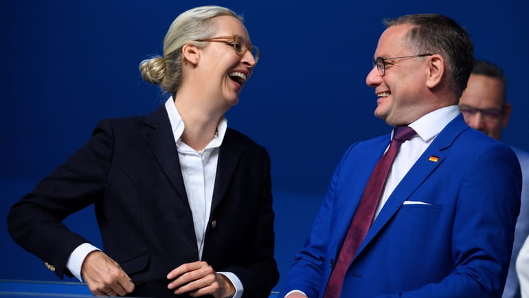 Alice Weidel, left, Federal Chairwoman of the AfD, and Tino...