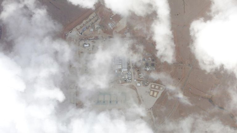 A satellite photo from Planet Labs PBC shows a military...