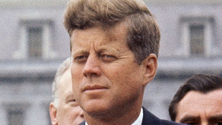 President John F. Kennedy listens while Grand Duchess Charlotte of...