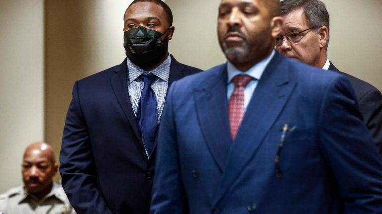 Former Memphis police officer Demetrius Haley, second from left, in...