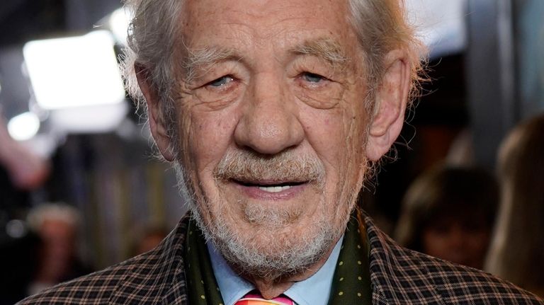 Ian McKellen, poses for photographers upon arrival at the European...