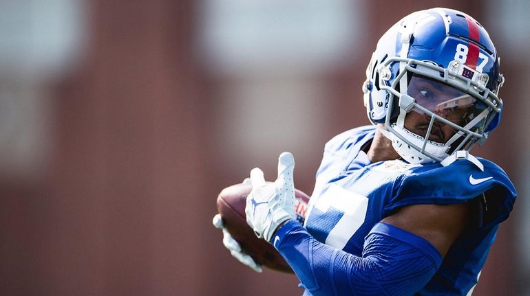 Sterling Shepard at Giants training camp on Aug. 14.