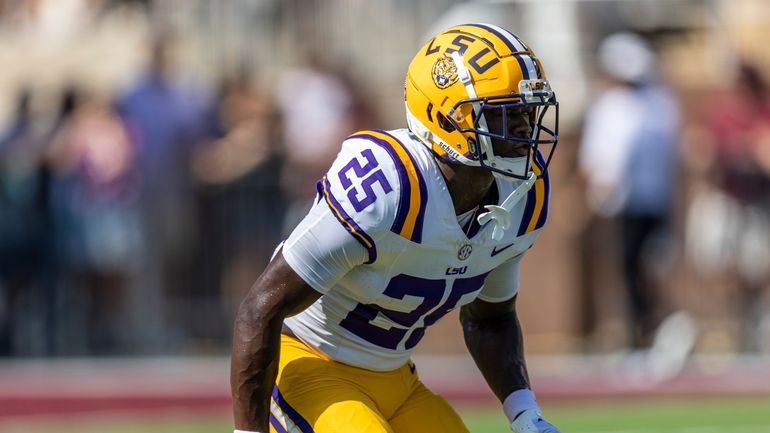 LSU safety Javien Toviano (25) during an NCAA football game,...